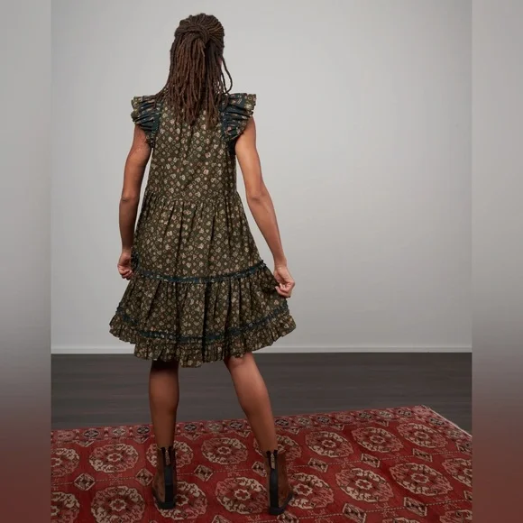 Ulla Johnson joan printed jasper green ruffle trimmed tiered dress with  pockets is available for purchase on au PAY Market - Imported Goods Online  Store Co.Ltd. | au PAY Market - Online